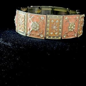 Vintage Pink and Crystal Bracelet